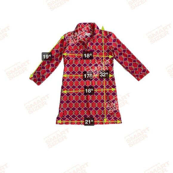 Jude Connally Jude Cloth Collared V-Neck Geometric Dress Coral Purple Size S - Picture 7 of 11